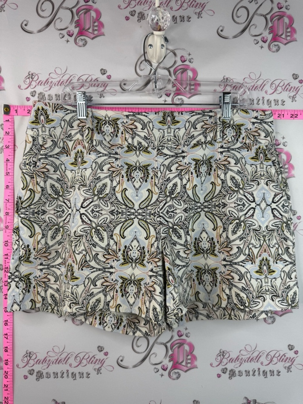 Jules & Leopold shorts tropical Cream Paisley Print High-Rise Shorts